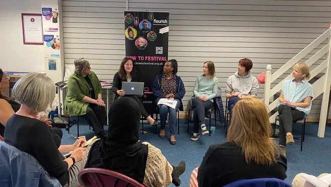 Panel discussion at aFlourishing Friday event